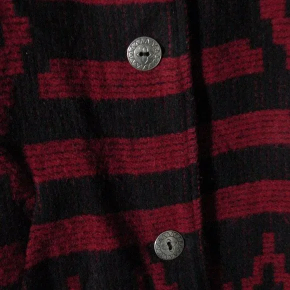 Vtg 80's Woolrich Button Front Wool Native Indian Style Jacket Sz M Made In USA